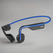 Shokz OpenMove Earphones featuring a blue and black color scheme with an open-ear design and bone conduction technology.