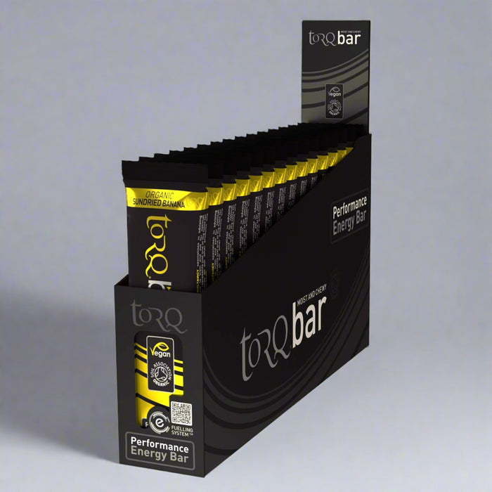 Display box of torQ performance energy bars with multiple bars inside.