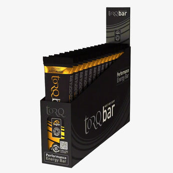 Display box of torQ performance energy bars with multiple bars inside.