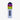 Clear water bottle with colorful label and black cap on a white background