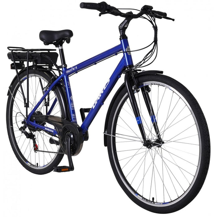 Dawes Discover-E 250W Electric Hybrid Bike, Blue Electric Folding Bike Dawes 