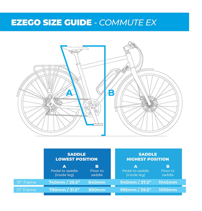 Ezego Commute EX Gents Electric Bike, Blue Electric Hybrid Bike Ezego 