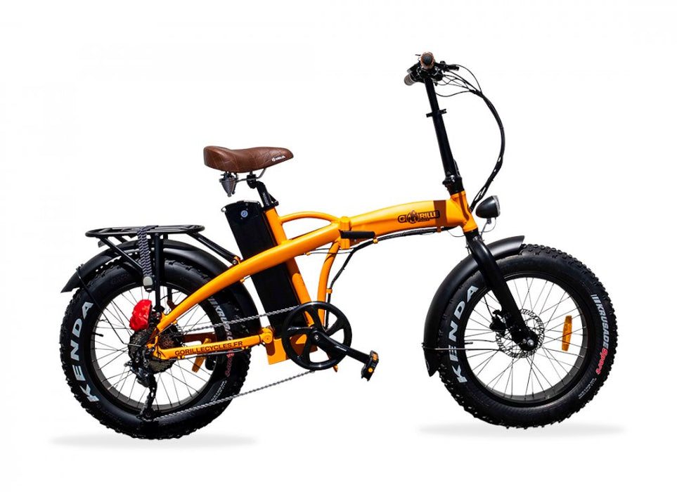 Gorille Baby Folding Fat Tyre Electric Bike - 250W Electric Folding Bike Gorille Orange 12Ah 