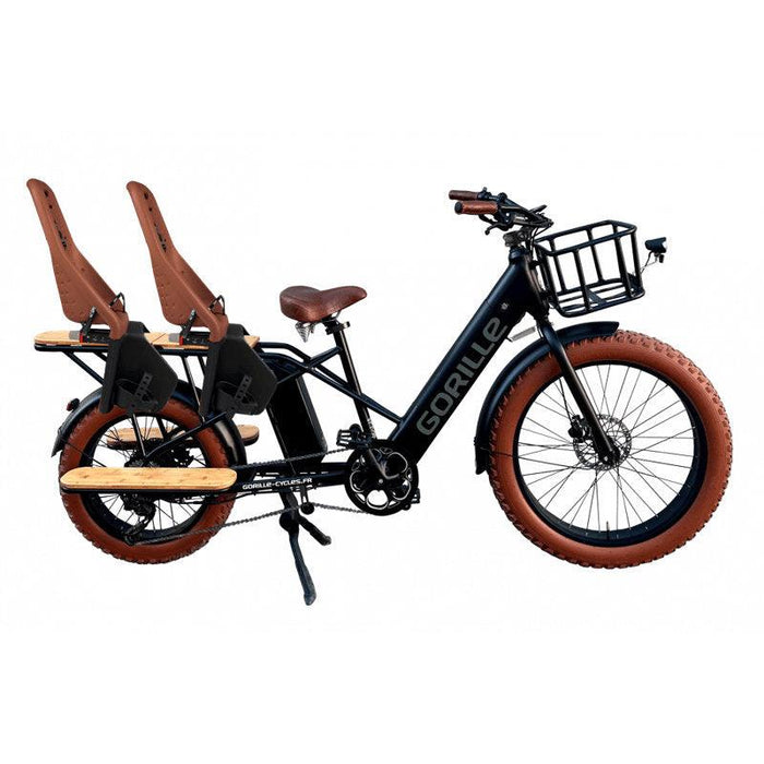 Gorille Cargorille Fat Tyre Electric Cargo Bike - 250W Cargo Gorille Black 720Wh (60Ah) 2 X Seats