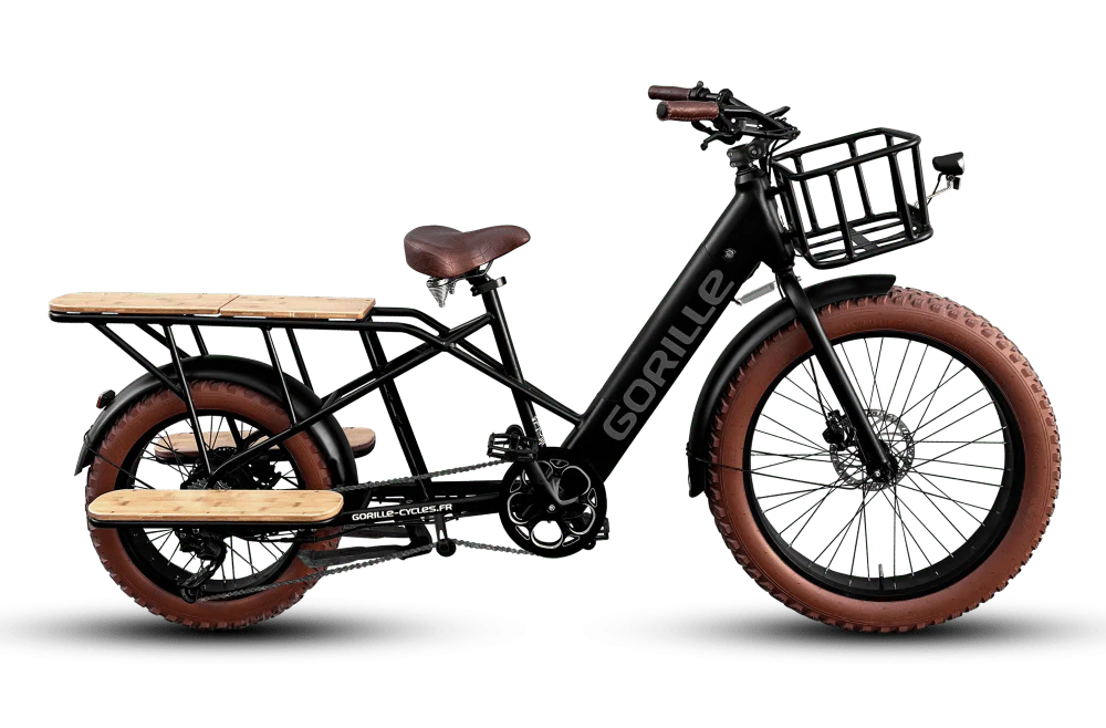 Gorille Cargorille Fat Tyre Electric Cargo Bike - 250W Cargo Gorille Black 720Wh (60Ah) Base only