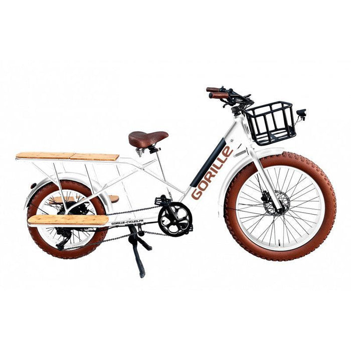 Gorille Cargorille Fat Tyre Electric Cargo Bike - 250W Cargo Gorille White 720Wh (60Ah) Base only