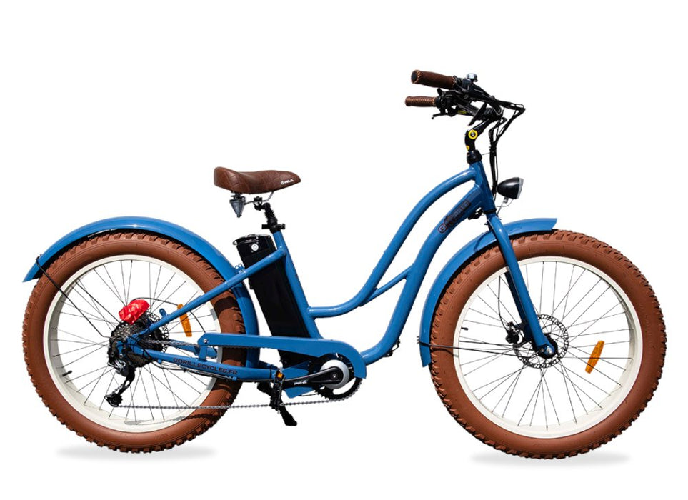 Gorille Ladies Cruiser Step Through Electric Bike - 250W Urban City Bikes Gorille Blue 12Ah 