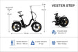 Hygge Vester Step-Through Folding Electric Bike, Heron White Electric Folding Bike Hygge 